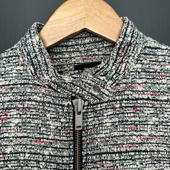 Theory Women's Tweed Moto Jacket Blazer Multicolor Size Small - Picture 4 of 7